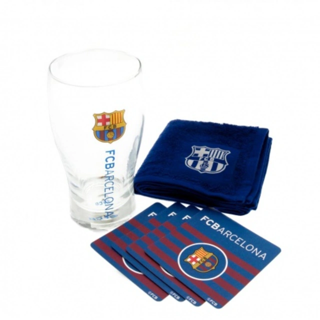 Sklenený pohár / minibar set FC BARCELONA