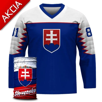 AKCIA 4  - Hokejový dres Slovensko "2018" - 0218 + multifunkčná šatka SVK - VÝPREDAJ