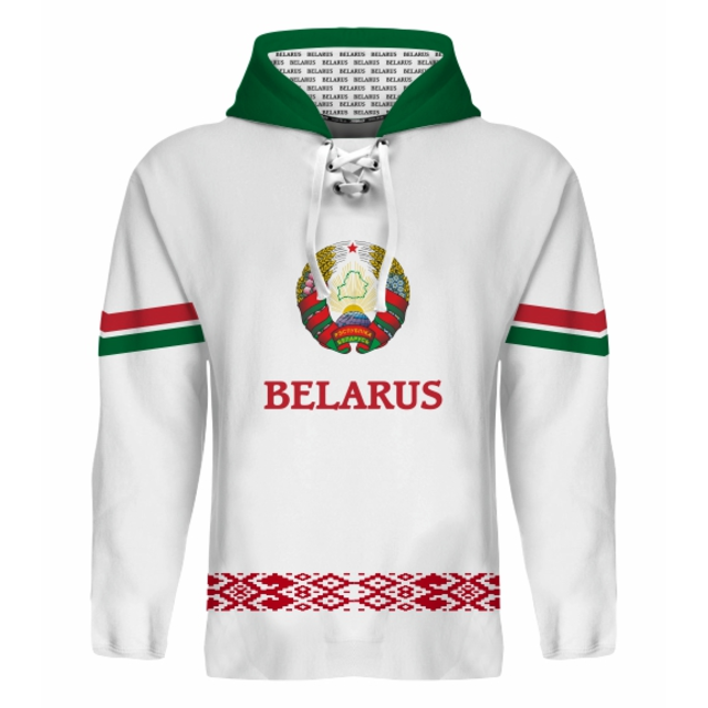 Sublimovaná mikina s kapucňou Bielorusko svetlá