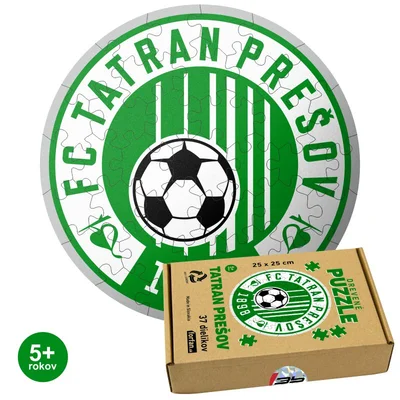 Drevené puzzle FC Tatran Prešov - 37 dielov (25x25cm)